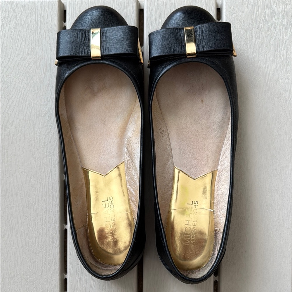 Michael Kors Black Leather Flats